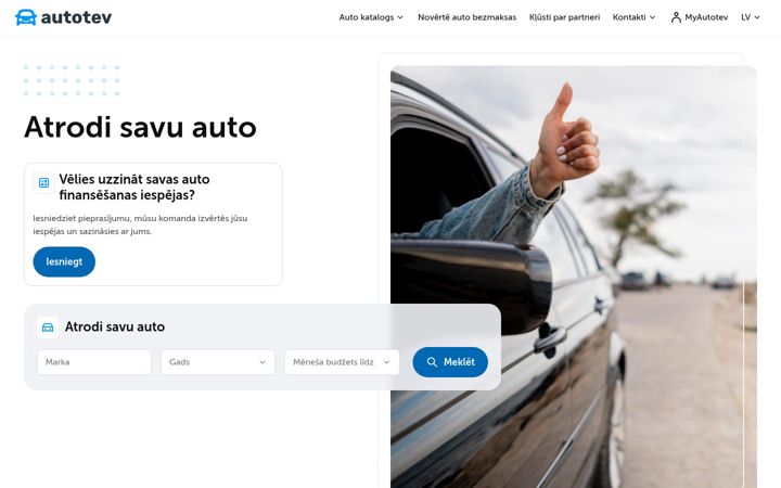 Skärmbild av autotev.lv
