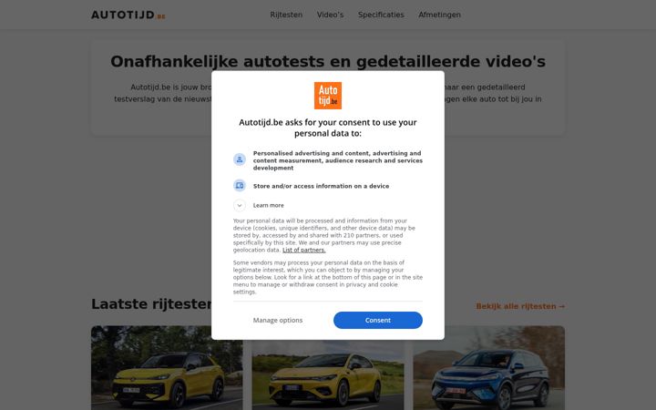 Screenshot of autotijd.be