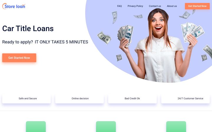 Screenshot of autotitleloanstore.com