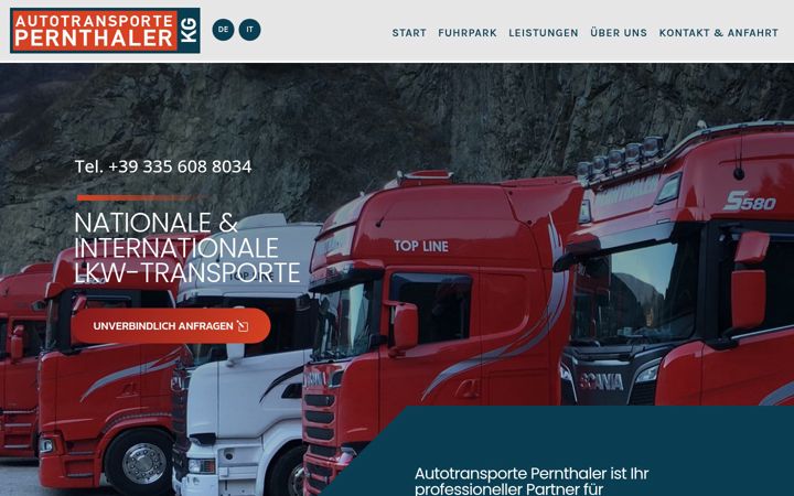 Skjermbilde av autotransporte-pernthaler.com