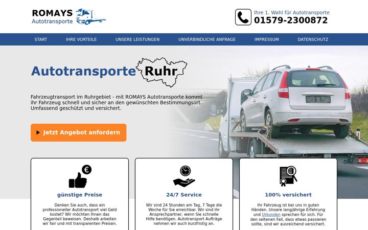 Screenshot of autotransporte-ruhr.de
