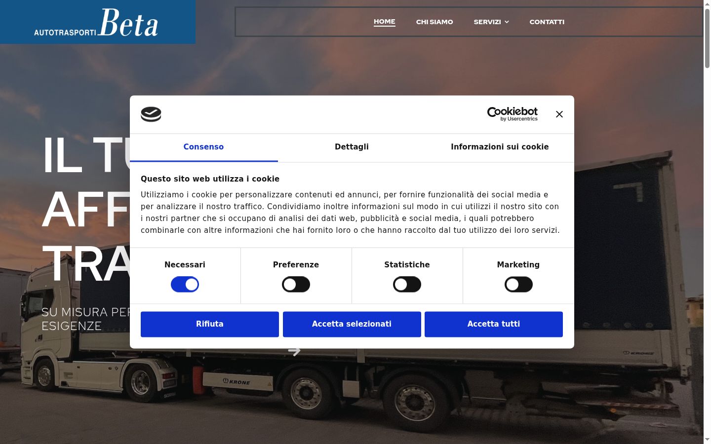 Screenshot of the consent banner shown before any interaction