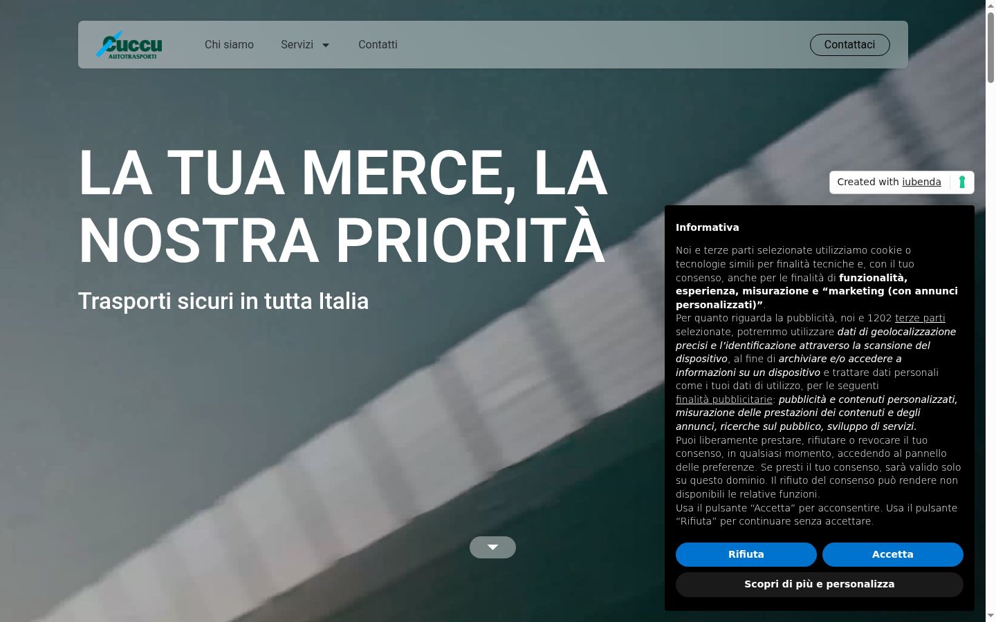 Screenshot of the consent banner shown before any interaction