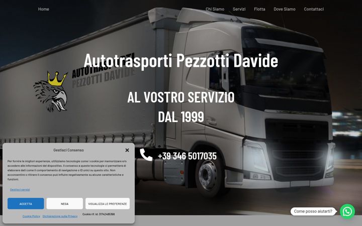 Kuvakaappaus sivustosta autotrasportipezzotti.it