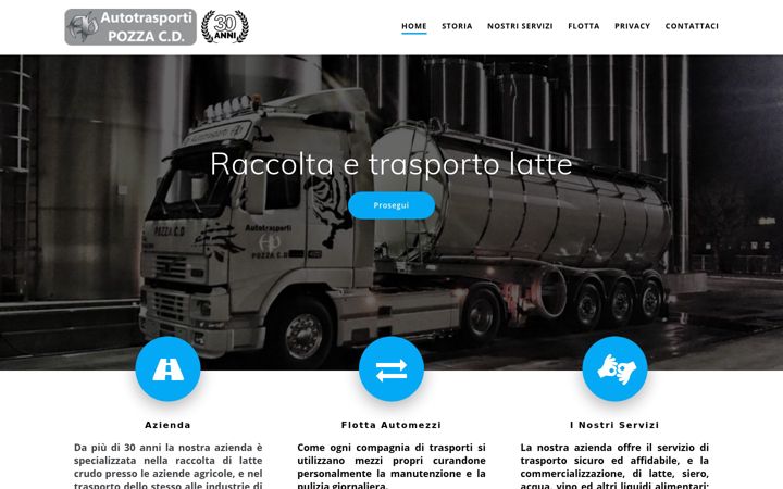 Kuvakaappaus sivustosta autotrasportipozza.it