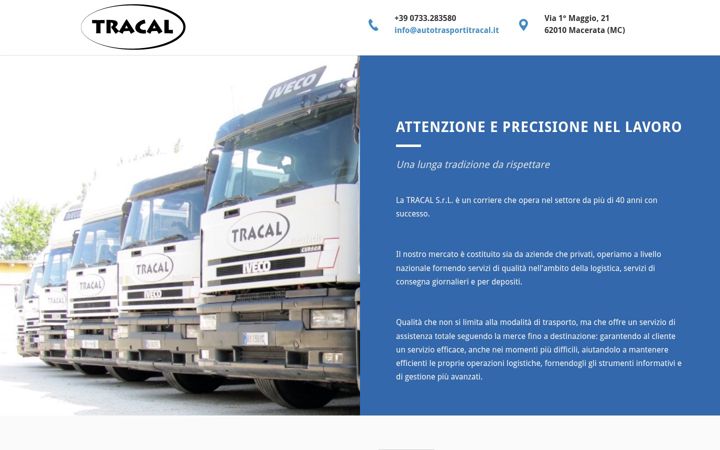 Kuvakaappaus sivustosta autotrasportitracal.com