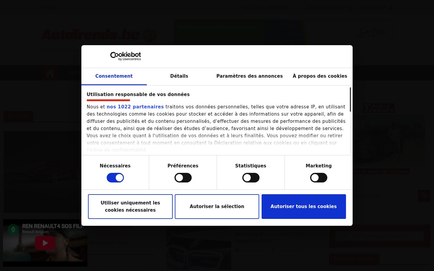Posnetek zaslona pasice za privolitev, prikazane pred kakršno koli interakcijo