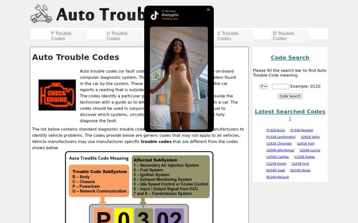 Screenshot of autotroublecode.com