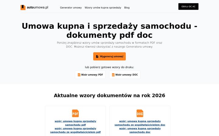 Screenshot of autoumowa.pl