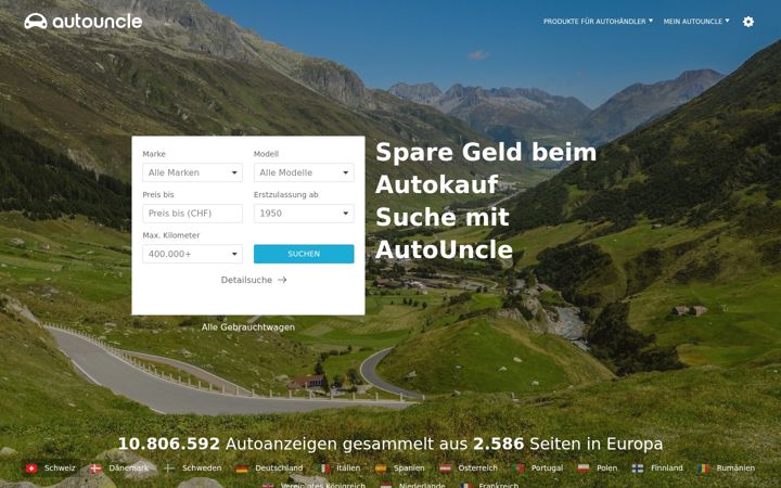Screenshot of autouncle.ch