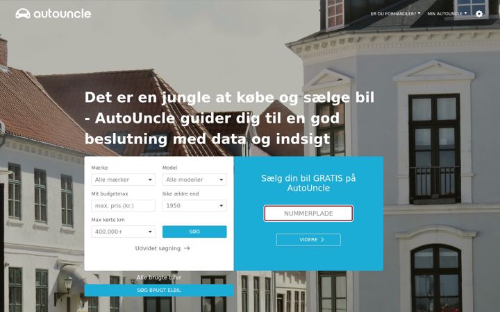 Screenshot of autouncle.dk