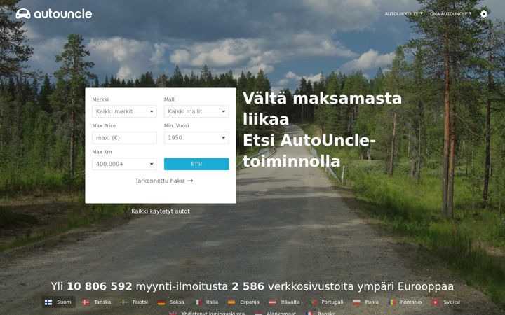 Screenshot of autouncle.fi