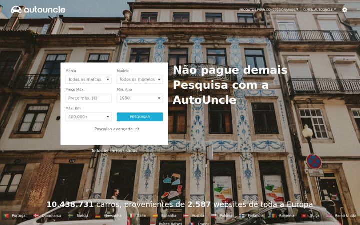 Screenshot of autouncle.pt