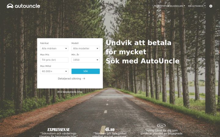 Screenshot of autouncle.se