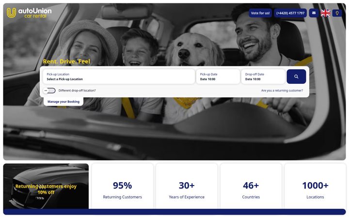 Screenshot of autounioncarrentals.com