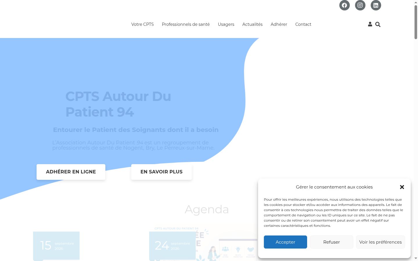 Screenshot del banner di consenso mostrato prima di qualsiasi interazione