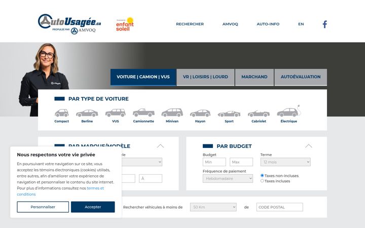 Screenshot of autousagee.ca