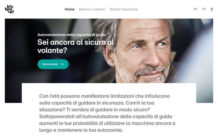 Screenshot of autovalutazione-guida-sicura.ch