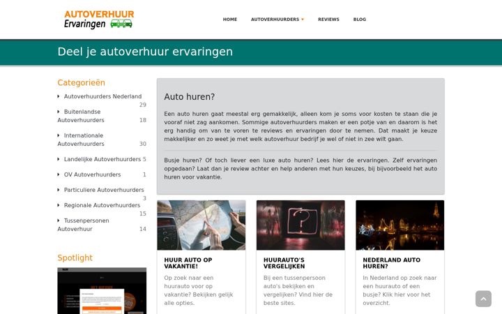 Captura de pantalla de autoverhuurervaringen.nl