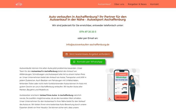 Képernyőkép: autoverkaufen-aschaffenburg.de