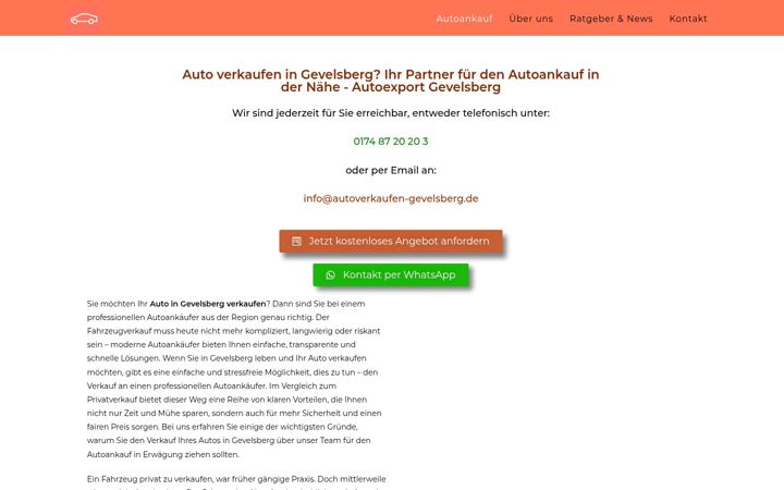 Screenshot του autoverkaufen-gevelsberg.de