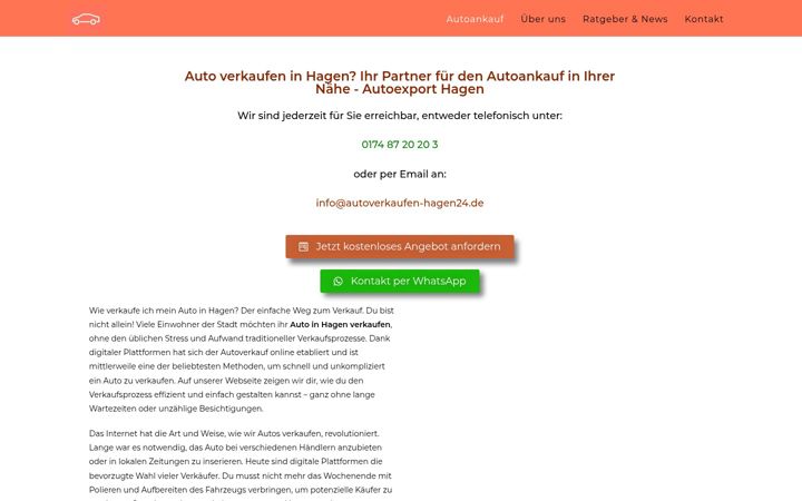Screenshot του autoverkaufen-hagen24.de