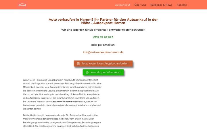 Screenshot του autoverkaufen-hamm.de