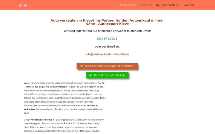 Screenshot του autoverkaufen-kleve24.de