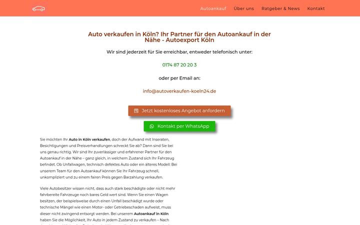 Screenshot του autoverkaufen-koeln24.de