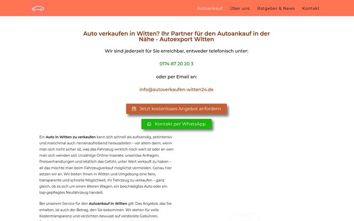 Screenshot του autoverkaufen-witten24.de