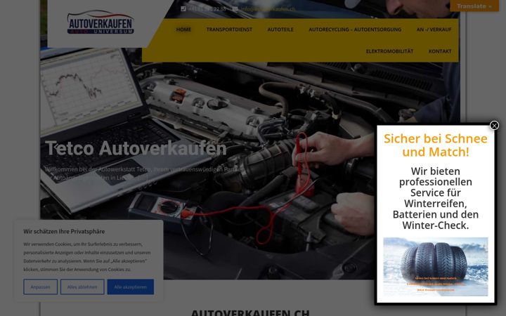Skærmbillede af autoverkaufen.ch