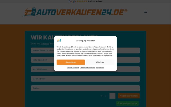 Screenshot του autoverkaufen24.de