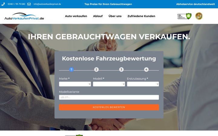 Képernyőkép: autoverkaufenprivat.de