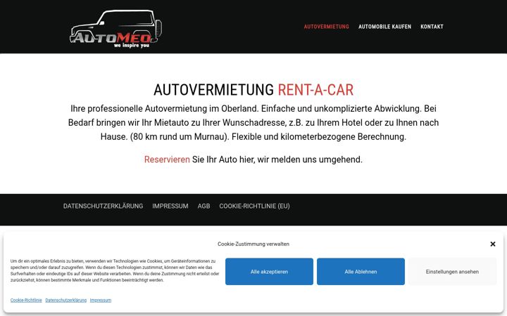 Екранна снимка на autovermietung-automeo.de