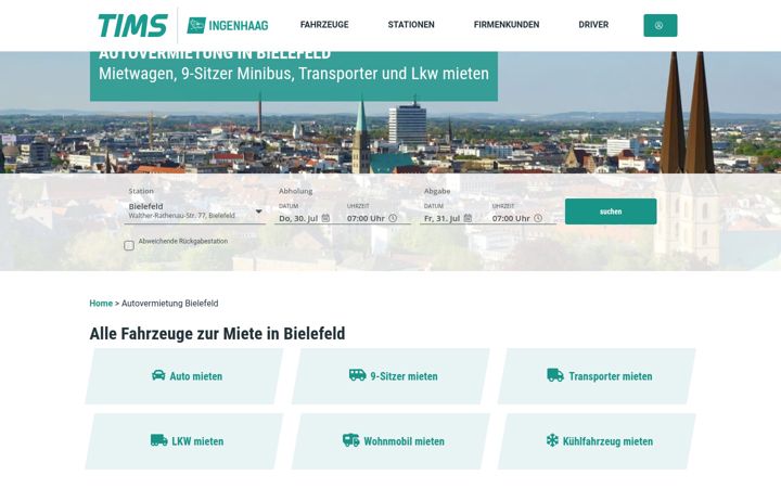 Képernyőkép: autovermietung-bielefeld.de