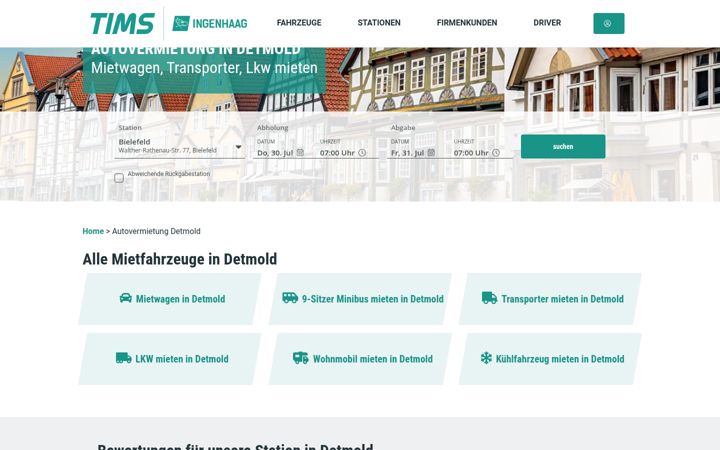Képernyőkép: autovermietung-detmold.de