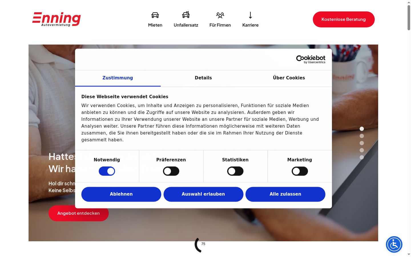 Sutikimo reklamjuostės, rodytos prieš bet kokią sąveiką, ekrano kopija