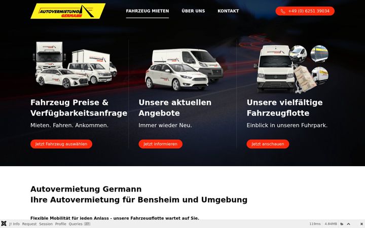 Екранна снимка на autovermietung-germann.de