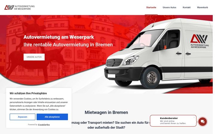 Screenshot του autovermietung-weserpark.de