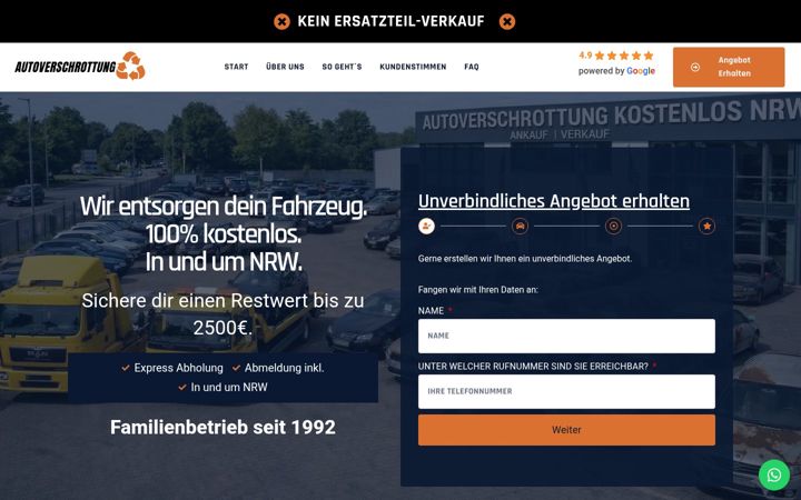 Screenshot of autoverschrottung-kostenlos.nrw