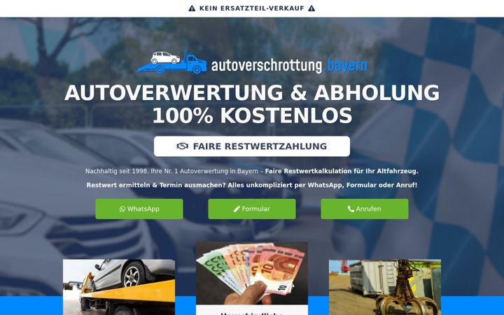 Screenshot of autoverschrottung.bayern