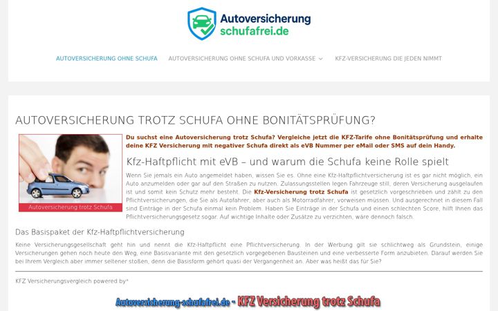 Screenshot του autoversicherung-schufafrei.de