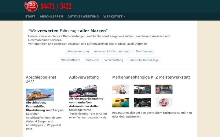 Screenshot of autoverwertung-alfers.net
