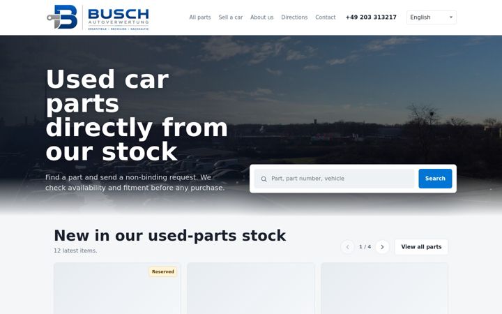Ekrano kopija autoverwertung-busch.de
