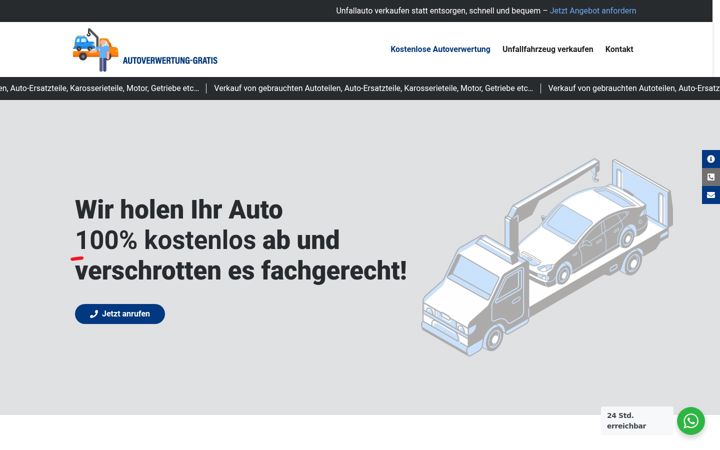 Ekrano kopija autoverwertung-gratis.de
