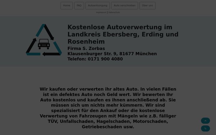 Screenshot of autoverwertung-rosenheim.org
