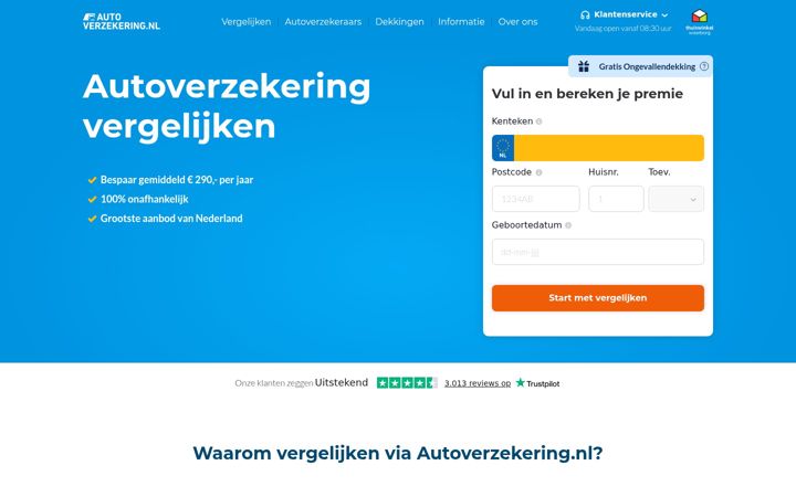 Snimka zaslona za autoverzekering.nl