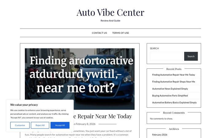 Screenshot of autovibecenter.com