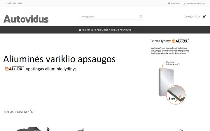 Captură de ecran a autovidus.lt