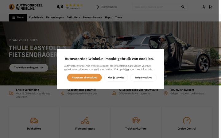 Screenshot of autovoordeelwinkel.nl